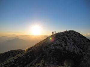 Zonsondergang berg